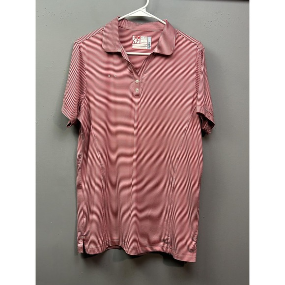 Chick-fil-A Oobe Polo Shirt Mens Large Red White Striped Hydrochill Golf Casual - Picture 1 of 7